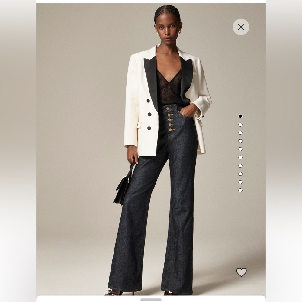 J. Crew Dark Blue High-Rise Flare Jeans